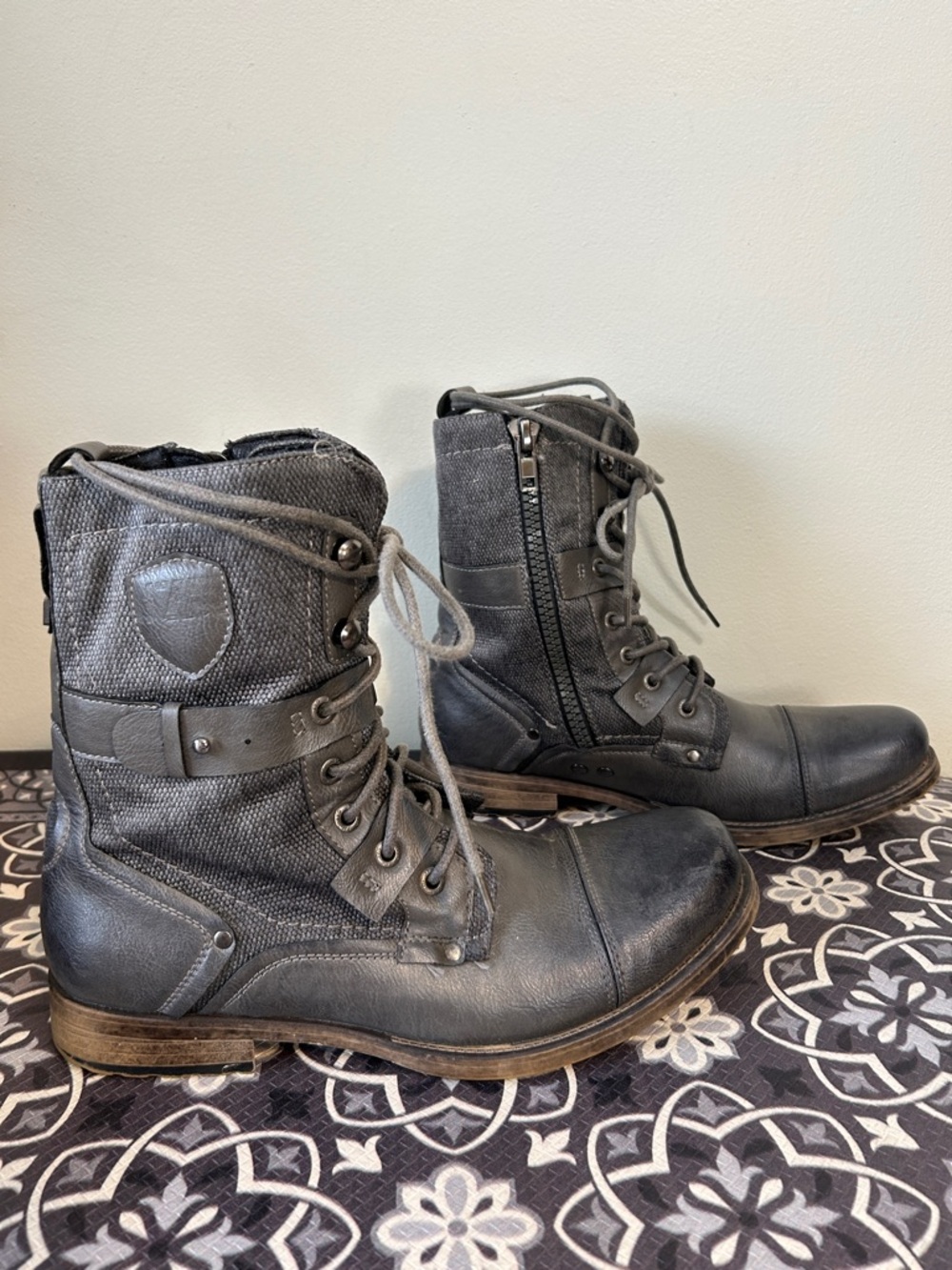 J75 Jump Deploy Men's Charcoal Gray Lace-Up Military Tactical Combat Boots